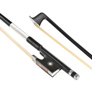 LIEKE Carbon Fiber Violin Bow 1/2 Size Lightweight Fiddle Bow (1/2 size, Black)
