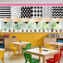 6 Pcs Classroom Curtain Black and White Pencil Curtains Back to School, 11.8"W x 7.9"L