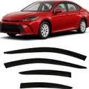 2025 2026 Tape-On Side Window Visor Deflectors for Toyota Camry LE SE XLE XSE Smoke Tinted Rain Guards