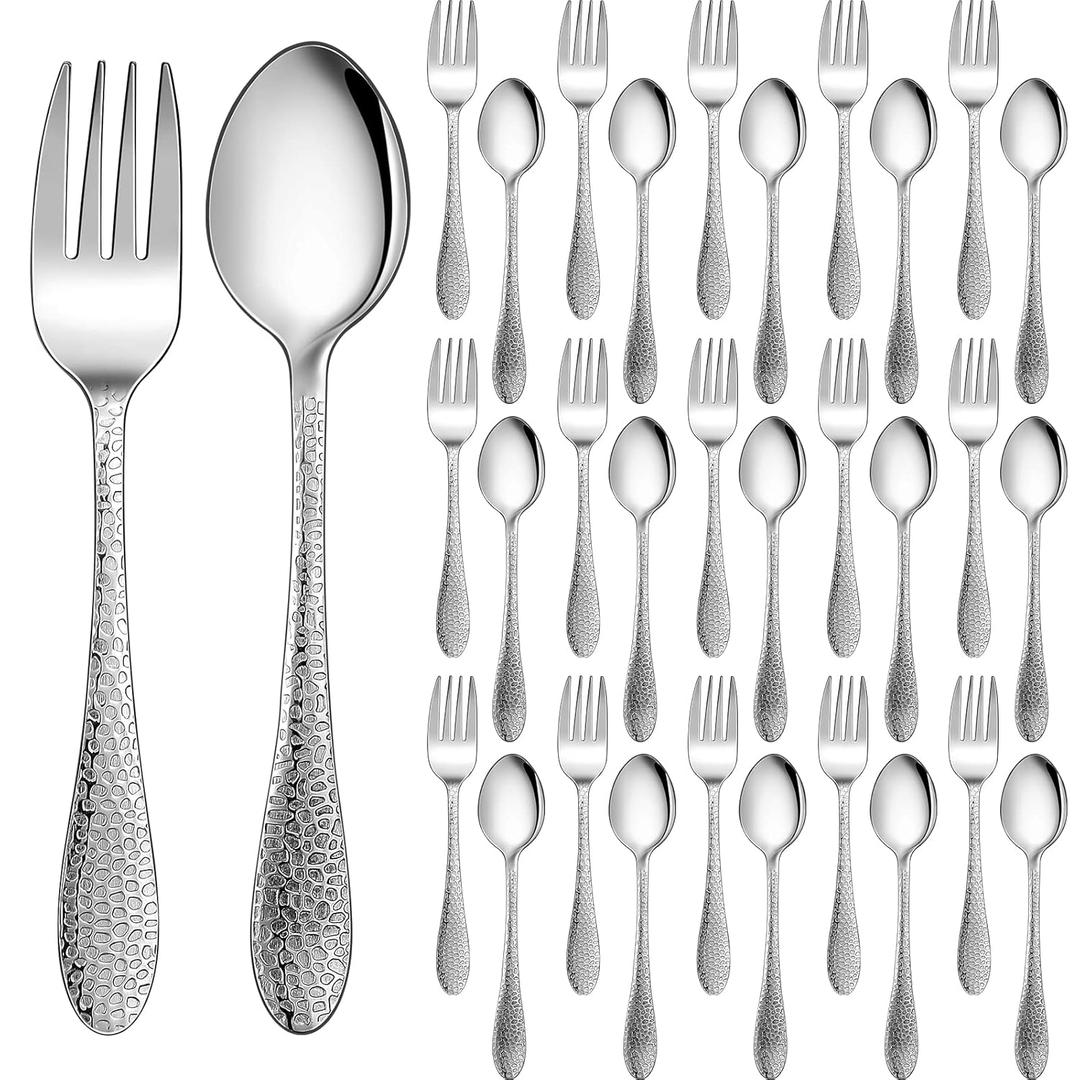 30 Pieces Kids Silverware Set Stainless Steel Toddler Utensils Flatware Set Toddler Silverware 15 x Kids Forks 15 x Kids Spoons Stainless Steel Kids Spoons and Forks Set