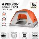 Happy Travel Camping Tent, 6 Person Dome Tents for Camping with Rainfly, Waterproof Clips Easy Setup Portable Family Tent with Mesh Windows, 20% More Headroom Backpacking Tents for Camping & Hiking