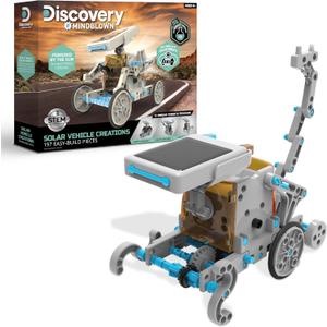 Discovery #Mindblown STEM 12-in-1 Solar Robot Creation 197-Piece Kit with Working Solar Powered Motorized Engine and Gears, Construction Engineering Set for Ages 8 and Up