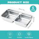 Stainless Steel Snack Containers, 6-Pack Reusable Grab and Go Containers with Leakproof Lids, Dual Compartment Bento Box for Travel, Camping & Lunch Prep (6PCS-Ocean Blue)