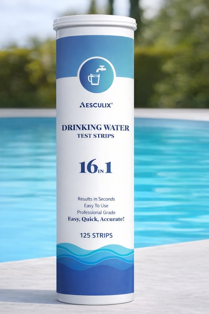 16 in 1 Drinking Water Testing Kit 125 Strips,Well Water Testing Kit & Water Test Strip for House Water for Hardness，Chlorine,Copper,Iron,Lead,pH and More