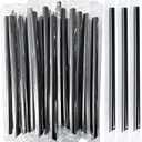 100 PCS Black Straws Jumbo Smoothie Straws, Boba Straws, Disposable Plastic Milkshake Straws, Wide-Mouth, Individually Wrapped, Sharp Pointed Tip (0.51" Wide X 9.06" Long)