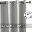 YGO 36 inch Tier Curtains for Kitchen-Thermal Insulated Blackout Grommet Top Window Tiers for Cafe (Light Grey, 2 Panels, 52 W by 36 L)