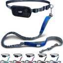Black Rhino - Premium Hands Free Dog Leash for Running Walking Jogging & Hiking - Adjustable Length Dual Handle Bungee Leash Medium  Large Dogs Neoprene Padded Handles (5 Feet, Black)
