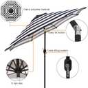 Blissun 9' Outdoor Patio Umbrella, Outdoor Table Umbrella, Yard Umbrella, Market Umbrella with 8 Sturdy Ribs, Push Button Tilt and Crank