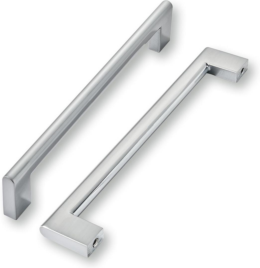 khtumeware 6 Inch Hole Center 6 Pack,Burshed Chrome Heavy Duty Solid Cabinet Pulls,Kitchen Drawer Handle, Hardware for Bathroom, Drawer, Cabinet, Door Cabinet