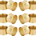 ITOS365 Gold Napkin Rings Set of 12, Handmade Hammered Metal Napkin Ring Holders for Dining Table, Wedding, Parties & Everyday Table Decor