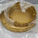 Hedume 3 Pack Cake Stand, Round Metal Cake Stands, 8" 10" 12" Dessert Display Cupcake Stands, Wedding Brithday Party Celebration Dessert Cake Display Plates-Gold