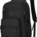 BIKROD Black Backpack for Men and Women, Backpack for School Teens Boys and Girls, Lightweight Casual High School Bookbag, Daily-use Travel Laptop Backpack Fits 15.6 Inch Notebook (15.6 Inches | 18 inches (height) x 12 inches (width) x 8 inches (depth))