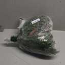 Outdoor Christmas Tree Frosted Urn Filler, Pre-lit Artificial Xmas Tree with LED Lights, 18 Inch Small Christmas Tree with Cones & Red Berries (1ft 6in, Green & Warm Light)