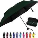 Yoobure Small Mini Umbrella with Case Light Compact Design Perfect for Travel Lightweight Portable Parasol Outdoor Sun&Rain Umbrellas (Dark Green)
