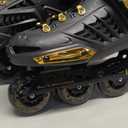 Inline Skates for Women and Men, Fitness Professional Roller Skates Blades Adult, High Performance Outdoor Inline Speed Skates Unisex, Beginner Free Aggressive 4-Wheel Racing Skates, Size: 9-11, Black and Gold