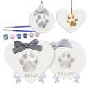 MYPAWLETS Dog or Cat Paw Print Kit Keepsake(Makes 2),DIY Pawprint Ornament with Customization Tool&Display Stands,Clay Pet Paw Print Impression Kit,Personalized Gifts for Pet Lovers