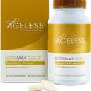 AGELESS: UltraMAX Gold Capsules, HGH Anti-Aging Supplement for Women, Slows Cellular Aging, Supports Immune Health, Smoother Skin Tone and Restorative Sleep, Weight Management, 90 Capsules, EXP: 03/28