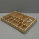 Juvale Bamboo Drawer Organizer Tray with 8 Adjustable Dividers - Kitchen & Utensil Drawer Organizer - Wooden Adjustable Drawer (14 x 10 x 2 In)