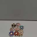 8 Pcs Rhinestone Flower Button Covers for Women 30mm Clips Buttons Jewelry Clip Crystal Button for Crafting DIY Clothing(Multicolor,Horse Eye)
