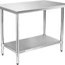 STABLEINK NSF Stainless Steel Work Table 48x30 Inches 4ft, Metal Prep Table with Adjustable Undershelf, for Commercial Kitchen, Restaurant, Hotel, Laundry and Garage