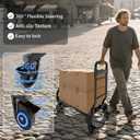 2 in 1 Folding Hand Dolly Cart with Wheels,300LBS Capacity Hand Truck Dolly with Retractable Handle, Collapsible Dolly Cart Suitable for Grocery, Shopping, and Transportation.