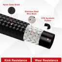 POHIR 8AN CPE Fuel Line 20FT, Steel Braided Nylon Transmission Oil Cooler Lines Hose 1500 PSI for Gasoline Diesel Hydraulic