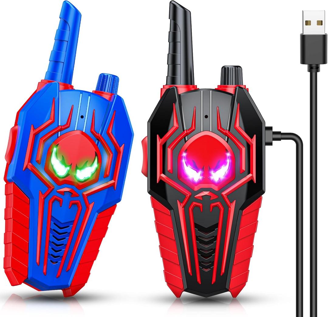 Rechargeable Walkie Talkies for Kids: Toys Gifts for 3 4 5 6 7 8 Year Old Boys Girls Ages 5-7 Kids Walkie Talkies 2 Pack Outdoor Toy for 4 5 6 7 Year Old Boy Birthday Gift