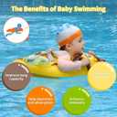 Free Swimming Baby Inflatable Baby Swim Float with Sun Canopy Size Improved Infant Pool Floaties Swimming Pool Toys for The Age of 3-36 Months