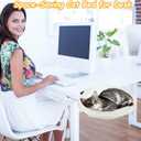 Cat Desk Bed,Desk Cat Perch,Comfortable Soft Round Table Mount Cat's Nest with Pet Mat,Office Work Deskcat Perfect Hammock Indoor Cats Accessories