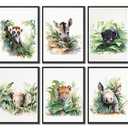 6Pcs Nursery Woodland Animal Wall Art Wild Animals Forest Posters Print Artwork Kids Room Ideas Paintings Pictures Wall Decor for Baby Boys and Girls Childrens Room Hom Decoratione Unframed. Pack of 2