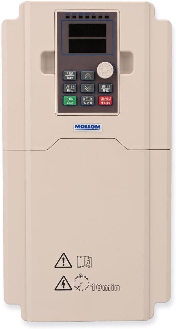 MOLLOM VFD 11KW 15HP 45A 220V Single or Three Phase Input to 3 Phase 0-3000 Hz Output Variable Frequency Drive Control Inverter for Spindle Motor CNC Speed Control
