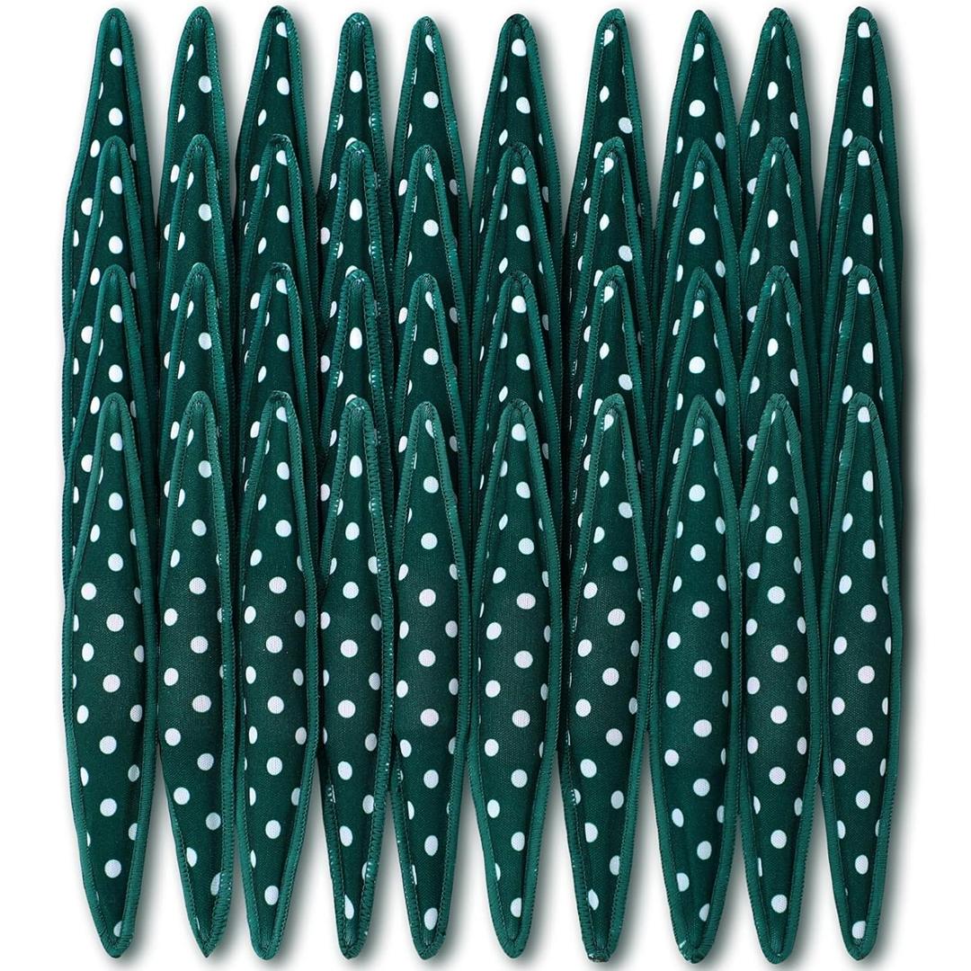Bememo 40 Pieces Soft Curlers Hair Rollers Overnight Heatless Pillow Rollers for Hair Satin Sponge Curlers to Sleep in No Heat for Long Short Styling Tools (Dark Green)