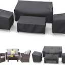 STARTWO Outdoor Patio Furniture Cover Waterproof 4-Piece Set for Chairs, Loveseat and Coffee Table, Heavy Duty 420D, Black (X-Large)
