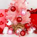 24PCS Ball Ornaments, 2.36 Inches Red Pink White Ball Shaped Ornaments, Cute Ball Hanging Baubles Decorations for Tree Love Day Wedding Christmas Party Supplies