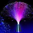 EA 2 pck 13 inch LED Colourful Changing Fibre Fiber Optic Fountain Night Light Calming Lamp Christmas