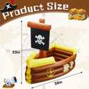 Cunhill Inflatable Pirate Ship Cooler Halloween Inflatable Cooler for Birthday Gasparilla Party Decorations Pool Party Supplies Food Tray Beverage Serving Containers Ice Holder