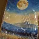 HOURIA 3Pcs Nature Mountain Forest Landscape Canvas Wall Art (16"x24"), Abstract Mystical Moonlight Wildflowers Wall Decor,Framed Colorful Wilderness Field Botanical Art Print for Bedroom Office Living Room Farmhouse, Multicolored