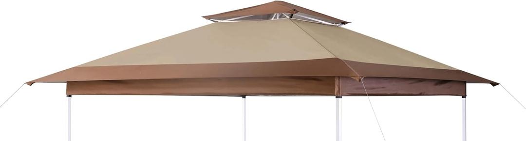 Canopy Replacement Top Compatible with OUTFINE 12'x12' Gazebo, Canopy Cover ONLY,(Khaki/Brown)