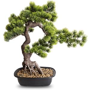 Artificial Bonsai Plant, Large Faux Juniper Plants 20 inch, Faux Potted Pine Plants Indoor Decor for Office Desk Home Table, Greenery Desktop Bonsai Tree for Room Decorations, Tall 20"
