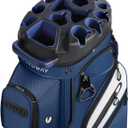 Findway Golf Cart Bag, Upgraded Quiet 15‑Way Full‑Length Divider Golf Bag for Men Women, Anti‑Rattle Locking Top with Grip‑Holding Base, Multiple Pockets, Rain Cover