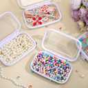 Hoolerry 3 Pcs Clear Hard Zipper Case Hard Plastic Zipper Pouch Makeup Bag Portable Travel Organizer for Cosmetics, Office Supplies, Documents & Toiletries(White,Xs)
