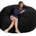 HOWSEESNOW 4FT Bean Bag Chair Cover - Soft Fluffy Dutch Velvet Bean Bag Cover (No Filling, Cover Only), Large Lazy Sofa Cover