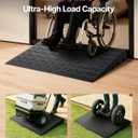 VEVOR 2.5" Rise Rubber Threshold Ramp, 3 Channels Cord Cover Door Ramp, No-Slip Surface, 2200 Lbs Load Capacity Rubber Ramp for for Home Doorways Driveways, 41.8" L x 24" W x 2.5" H, 42lbs