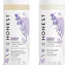 The Honest Company Silicone-Free Conditioner & 2-in-1 Cleansing Shampoo Body Wash Duo Gentle for Baby Naturally Derived Lavender Calm 20 fl oz