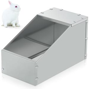 Maxcheck Galvanized Metal Rabbit Nesting Box Small Animal Nest with Removable Acrylic Floor Durable Easy to Clean for Indoor Outdoor Use Rabbit Supplies(1 Pcs,20 * 14 * 12 Inch)
