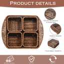 Hand-woven Storage basket, bread basket with 4 compartments