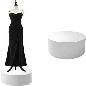 Jueraori Round Mannequin Display Pedestal Stands, Bridal Shop Cylinder Plinth Raiser Table, Party Event Decor Platform Base Stands For Model Jewelry Display Home Boutiques (white, 19.7x7.9in)