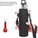 Water Bottle Holder with Strap, Water Bottle Carrier Bag Water Bottle Case Outdoor Sports Water Bottle Thermal Holder Bag Scald Proof Case Cover Sleeve with Strap (Black)