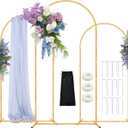 Balloon Arch Stand, 6FT,5FT,4FT Set of 3 Metal Gold Wedding Backdrop Arch Stand Kit with Base for Wedding Baby Shower Birthday Party Event Background Decoration Garden Floral Decor