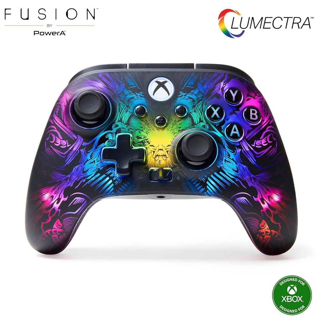 PowerA FUSION Pro Wireless Controller for Xbox Series X|S with Lumectra, RGB lighting, hidden design, adjustable height thumbstick, Hall Effect modules, pro gaming controller, low latency wireless, mappable buttons, works with Xbox One and Windows 10/11